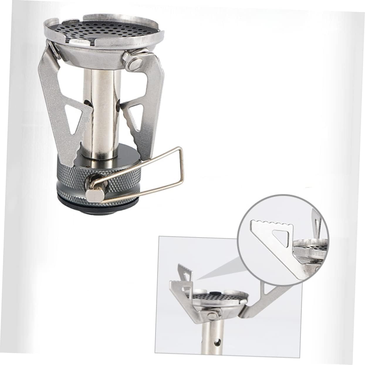 Levemolo Portable Mini Gas Stove Head Lightweight Folding Burner for Outdoor Camping High Thermal Efficiency Compact Design for and Storage
