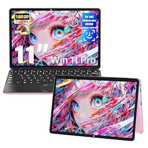 Svikou 11 Zoll Pink 2-in-1 Convertible Touchscreen Laptop, FHD (1920x1200) IPS-Display, in tel N100 Prozessor, 16GB RAM 1TB SSD, Gesichtserkennung, Hintergrundbeleuchtung KB, USB-C, Win 11 Pro für