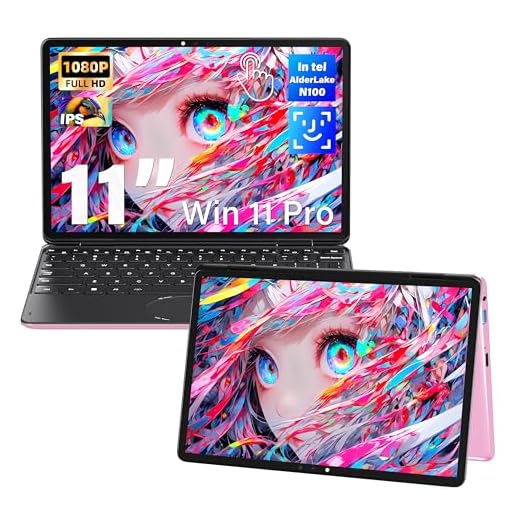 Svikou 11" Pink 2-in-1 Convertible Touchscreen Laptop, FHD (1920x1200) IPS Display, in tel N100 Processor, 16GB RAM 1TB SSD, Facial Recognition, Backlit KB, USB-C,Win 11 Pro for Students & Travel