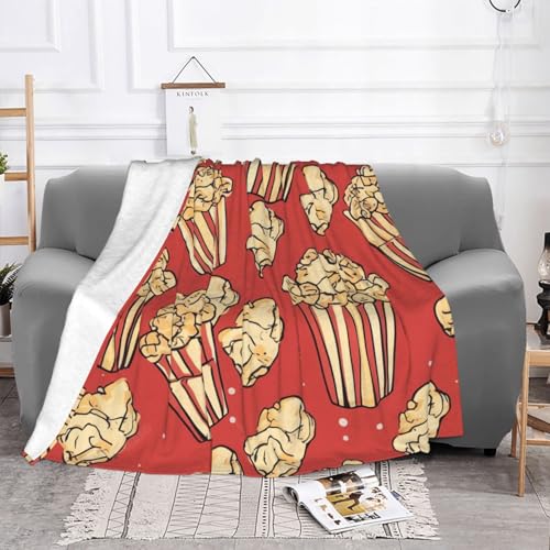 Couverture flanelle cocon douillet plaid imprimé pop-corn lit