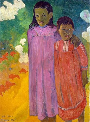 Impression sur toile Deux Sœurs Gauguin reproduction d'art premium 60x90