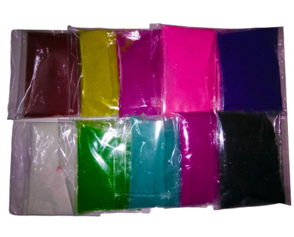 DMS RETAIL Different Rangoli Colors Powder Set of 17 Packets - 50 Gram(White Rangoli Color 100 Grams + Silver and Golden Glitter Pouch Free) Rangoli Colors for Floor Decortions