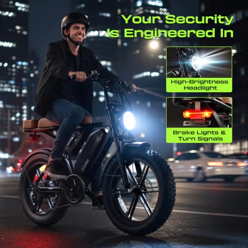 Image of SISIGAD Electric Bike for Adults, 1500W Peak Motor E Bike with 48V 15 /30Ah Battery, 60-100 Miles Range Electric Bicycle, 20 inch New All-Terrain Ebike with 7 Speeds, Full Suspension