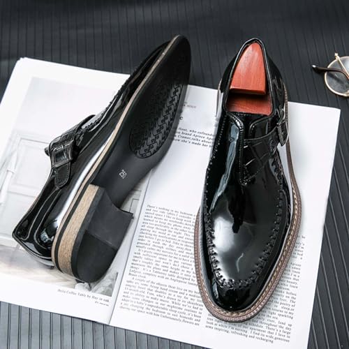 Men's Dress Shoes Single Monk Strap Comfort Non-Slip Leather Walking Shoes Business Wedding Party Dress Shoes Slip-On Loafer2
