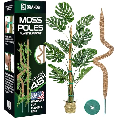 K-Brands 48'' Bendable Moss Pole Monstera Plant Support - Coconut