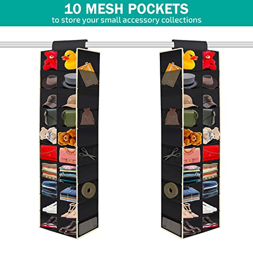 Tidy Zebra Hat Rack 20 Shelves Hanging Closet Organizer For Hat Storage, Display & Organization - Compact Vertical Shelf System For Ball Caps, Best Hat Holder- Baseball Accessories Gift For Men! #TOP3