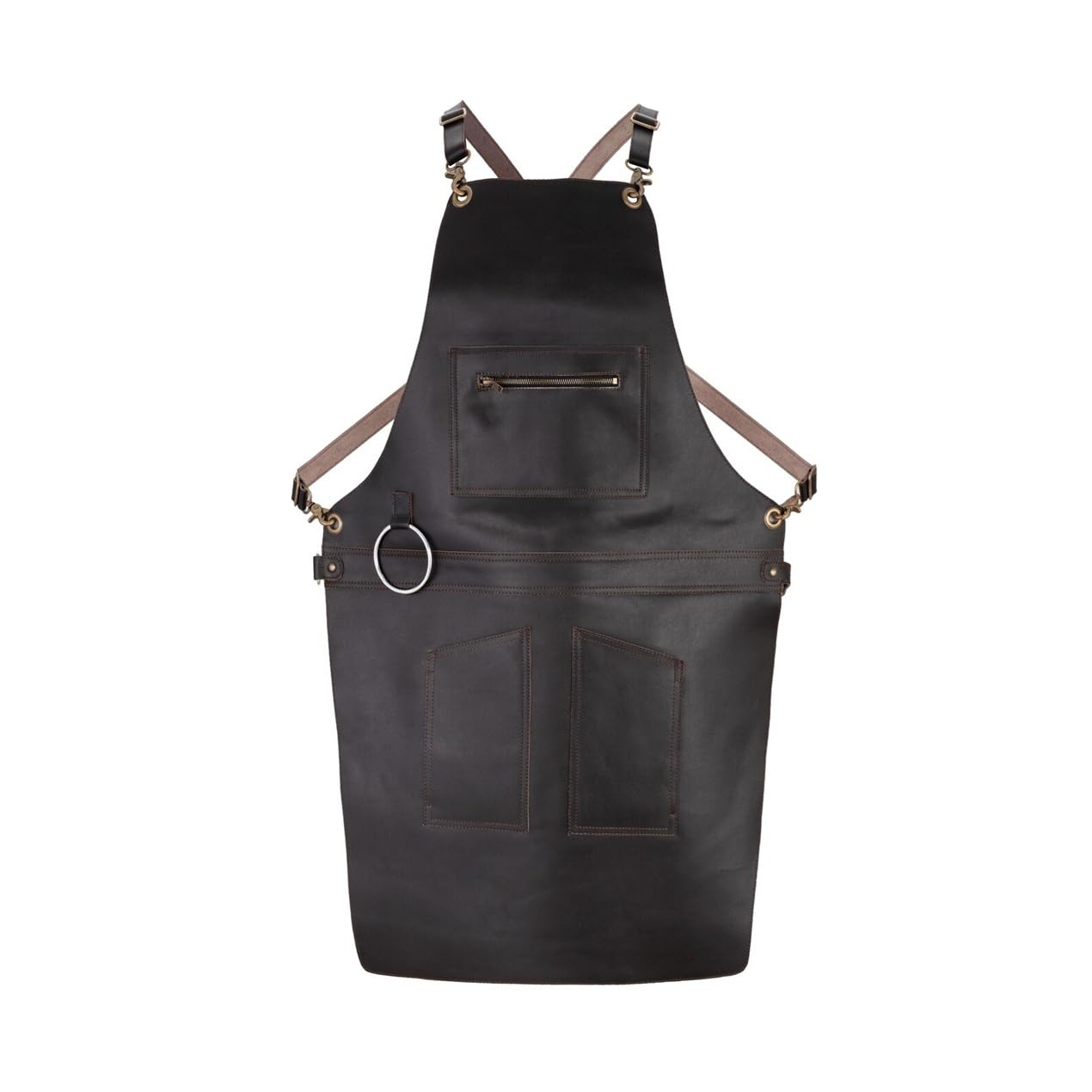 Full Grain Crossbody Handmade Leather apron Butcher, Cook, BBQ Grill, Chef, Woodwork, Apron (Chocolate Brown-494)