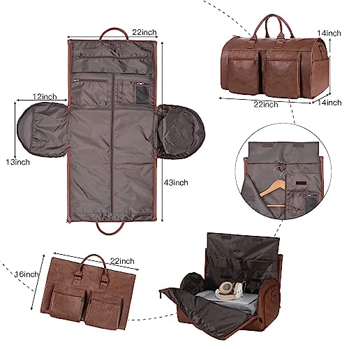 Convertible Travel Garment Bag,Carry on Garment Duffel Bag for Men Women - 2 in 1 Hanging Suitcase Suit Business Travel Bag