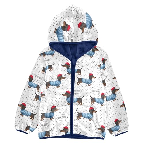 CHIFIGNO Cute Dachshund Dogs Boys Winter Coat Warm Snow Jacket for Kids 3T