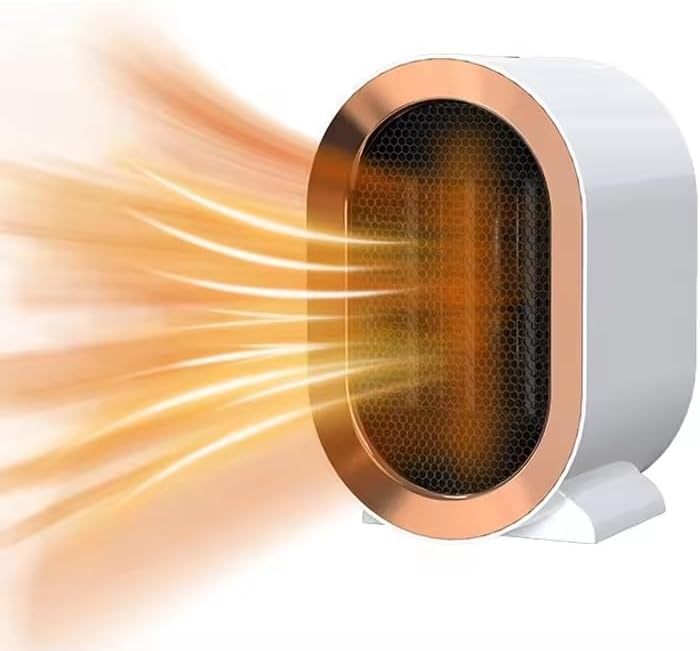 Portable Space Heater – Electric PTC Heater for Indoor Use, Ideal for Bedrooms and Small Rooms 1200W (White)