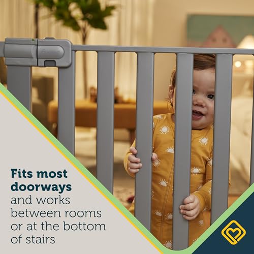 Image of Safety 1st Walk Through Baby Gate with Door, Adjustable Pressure Mount Lift, Dog Gates, Fits 29 inch-38 inch Wide, 1-Pack, Silver