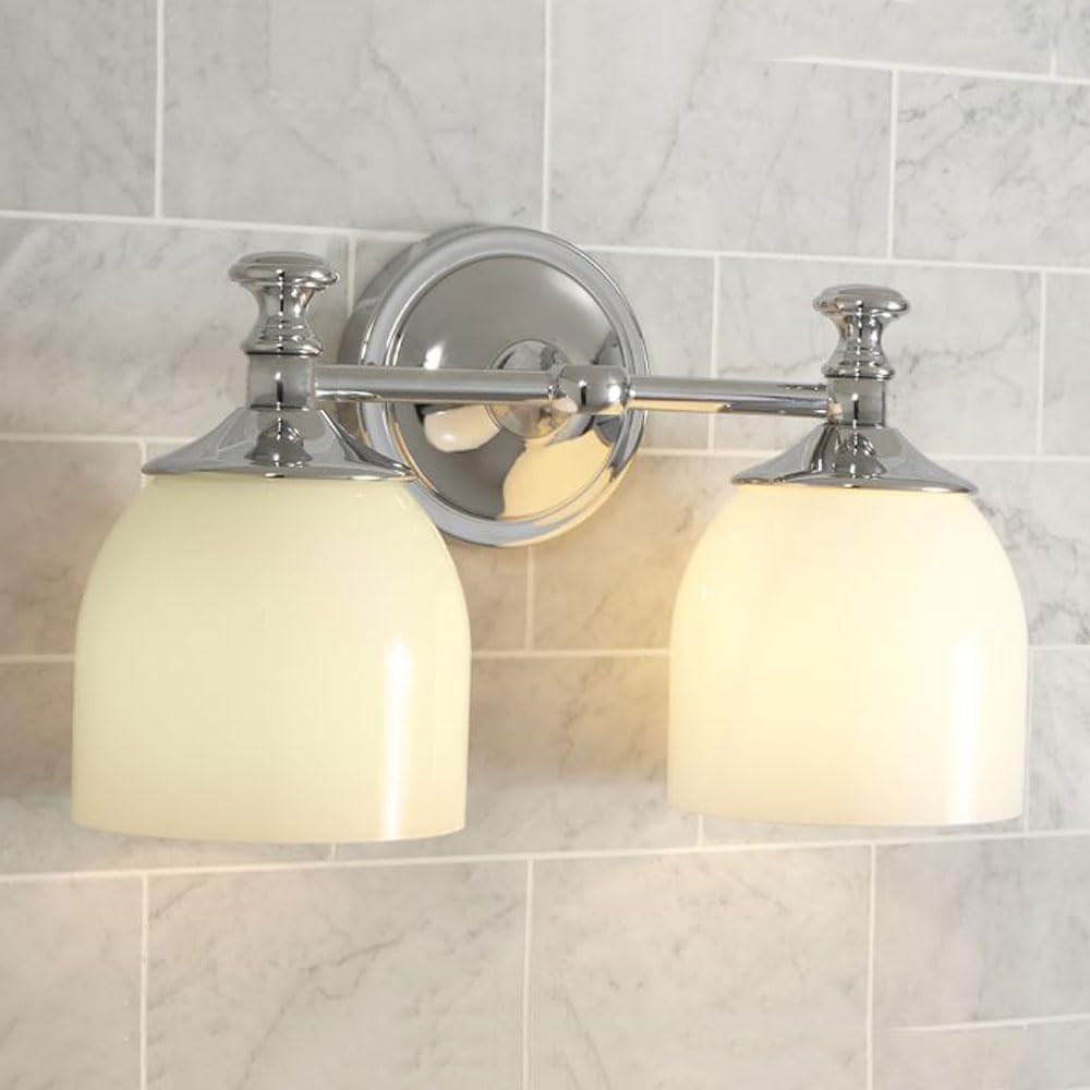 Silver Bathroom Vanity Lighting Fixtures Vintage Milk White Glass Wall Sconce Retro Aisle Hallway Wall Mount Lamp, Farmhouse Iron Wall Light Fixture E27 Rustic Hardwired Wall Sconces