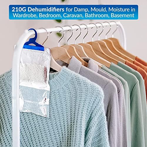 Hanging Wardrobe Dehumidifier, Condensation Remover, Moisture Absorber, Dehumidifiers for Damp, Mould, Moisture in Wardrobe, Bedroom, Caravan, Bathroom, Basement - 210 g (5)