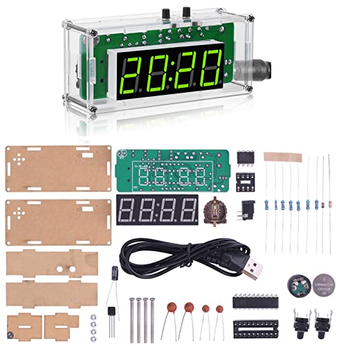 MiOYOOW DIY Digital Clock Kit, 4-Digit Alarm Clock Soldering Practice Kit