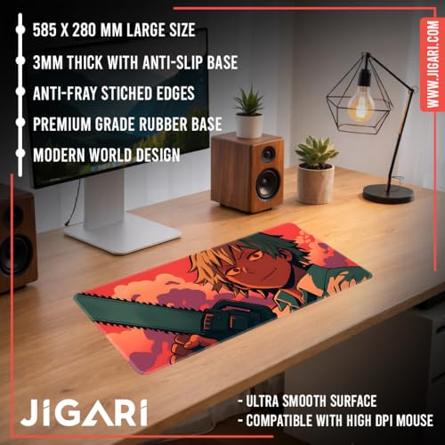 Image of Anime Theme Printed XL Extended Stich Edge Mousead | Smooth Surface Gaming Mousepad with Anti-Slip Rubber Base | 3mm Thick - 11 x 23 Inch ((P98))