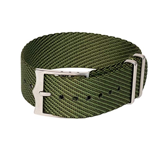 Clockwork Synergy - Single Pass Ballistic Watch Band - Army Green - 22mm adjustable Watch Straps