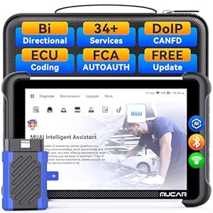MUCAR 892BT AI-Assisted Bidirectional Scan Tool, Full System OBD2 Scanner, Bi-Directional OBD2 Scanner Diagnostic Tool,ECU Coding, 35 Services, FCA Autoauth, CANFD and DOIP, Free Lifetime Upgrade