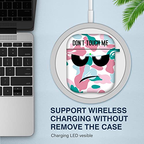 Image of for Airpods Case, Don't Touch Me for Airpods Cover with Keychain Soft Cute Shockproof Cover for Women Men Compatible with for Airpods 2 /1 Charging Case,Pink