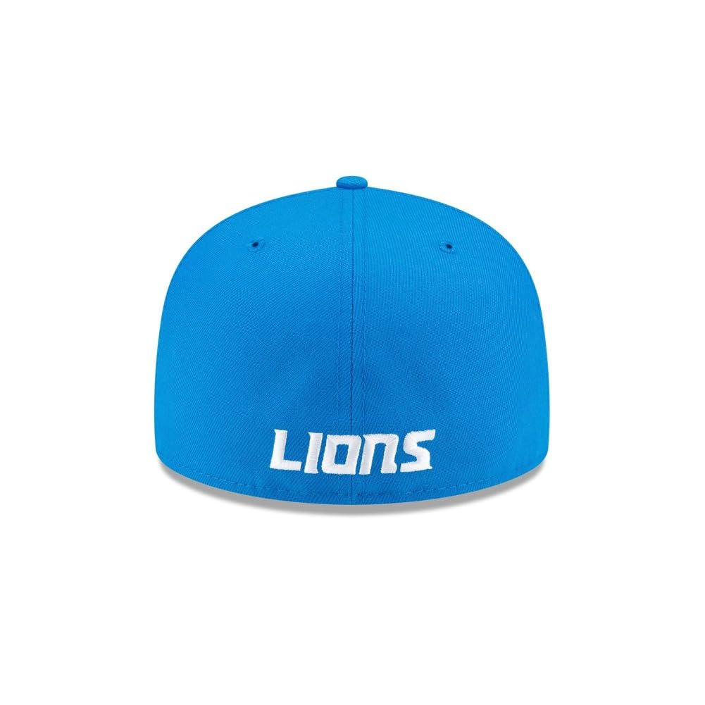 New Era NFL 59FIFTY Detroit Lions Blue Team Color Logo Authentic Collection Fitted On Field Football Cap Hat