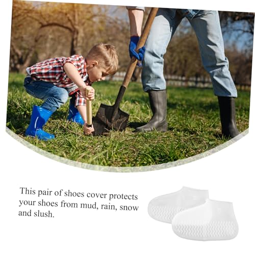 SUPVOX 2pcs Foldable Overshoes Child White miniatura 6