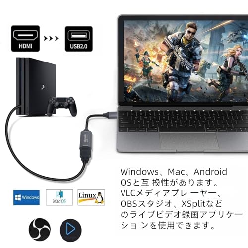 XinYaa HDMIキャプチャーボード 1080Pパススルー対応