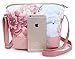 Crest Design Whimsical Canvas Cross-body Shoulder Bag for Girls and Teenagers (Pink Unicorn)