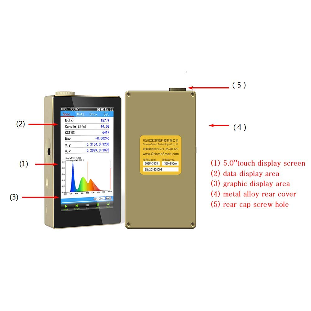 OHSP350UV 230-850nm Spectrometer UV Belichtungsmesser Lichttester