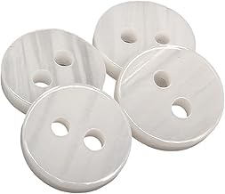 BOTIBOTON - 50 REVERSIBLE PEARL Imitation Buttons - 6 Sizes and 10 Colours to Choose From - 2 Holes for Baby and Shirts - Made and Shipped from Spain - White, Size 8 mm