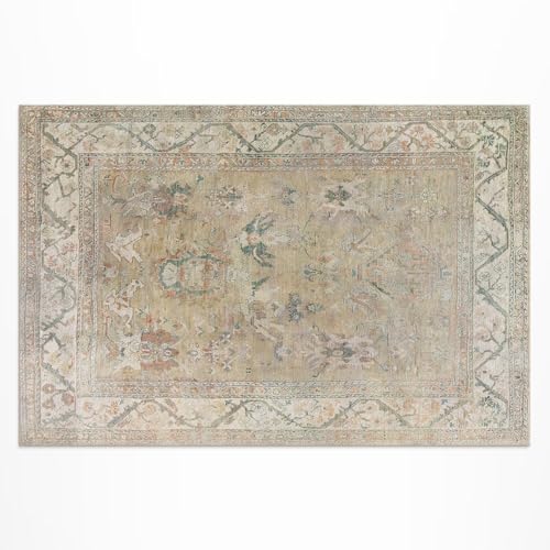 Tapis en vinyle imperméable PVC 80x120 cm rectangulaire beige