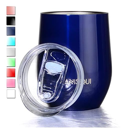 AniSqui Taza de café térmica ecológica de Acero Inoxidable de Doble Pared, (350mL 12oz Taza café de Reutilizable con Tapa), Taza de térmica para café