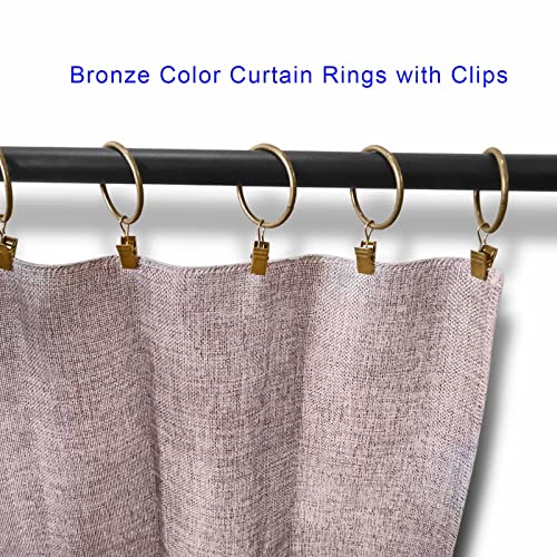 Llpjs 40 Pack Metal Curtain Rings With Clips, Drapery Clips With Rings, Curtain Rod Clips Hooks, Decorative Windows Hanging Curtain Hangers, 1.5 Inch Interior Diameter, Bronze #TOP3