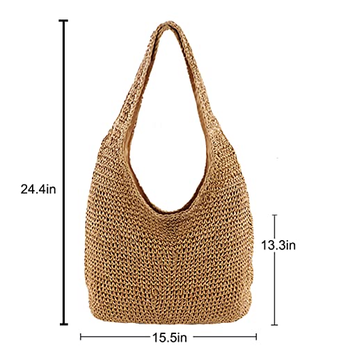 Bolso Tote de playa tejido a mano para mujer miniatura 3