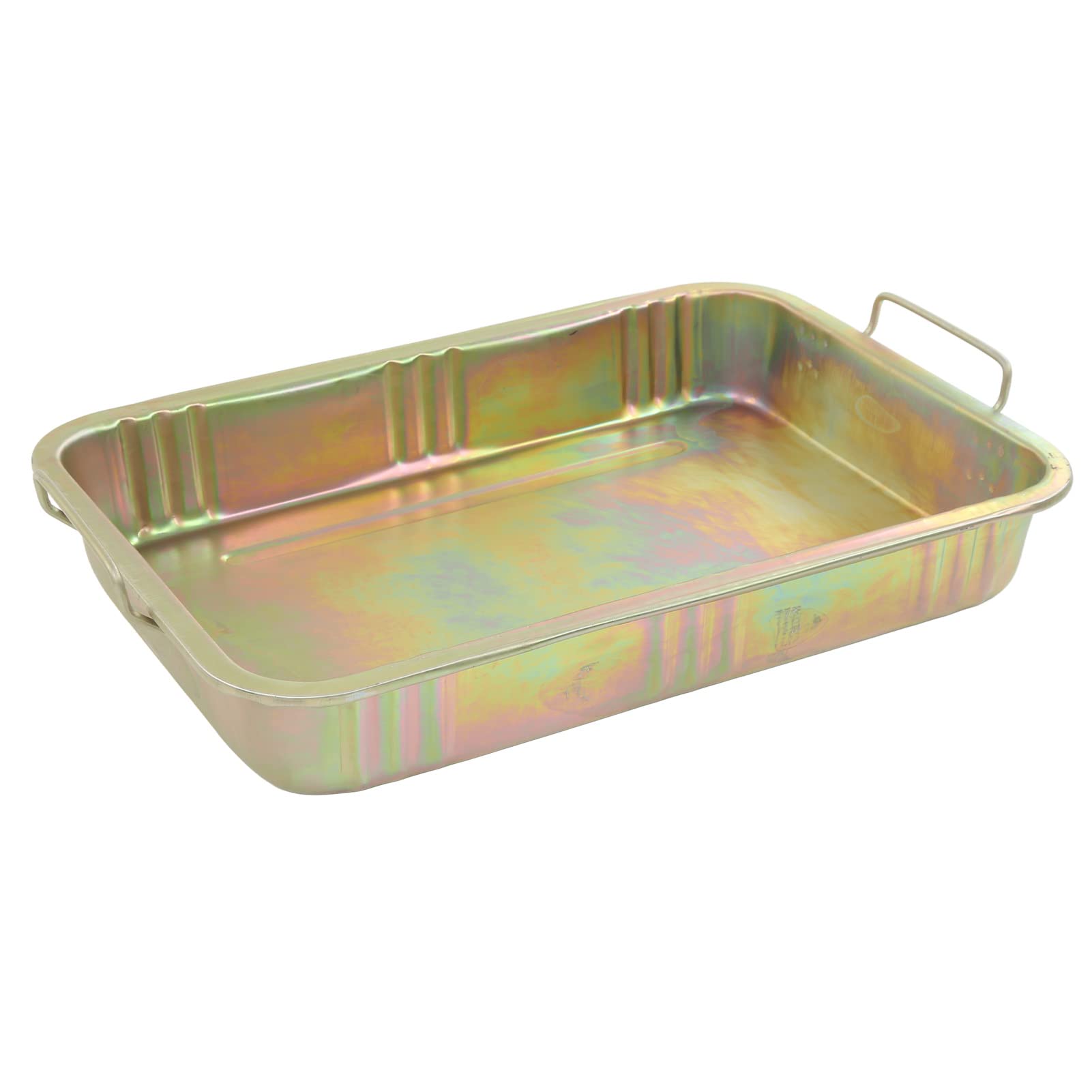 Cocoarm Bandeja de Goteo de Aceite Contenedor de Drenaje de Aceite de Metal Galvanizado con Muescas de Transporte Protección Universal del Piso para Automóvil, Motocicleta, Mantenimiento de Barcos,