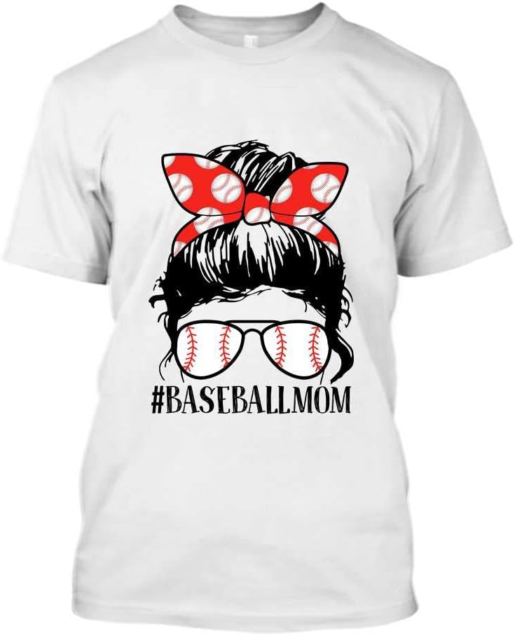 HAMERCOPMom Life Softball Baseball Mom Mother's Day Present Unisex T-Shirt Long Sleeve Sweatshirt Hoodie White