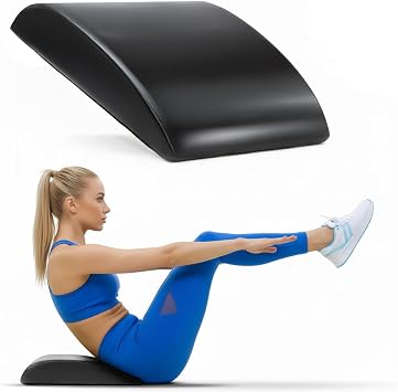 Ergonomic Ab Mat for Core & Back Support High-Density Foam Sit Up Pad with Non-Slip PU Cover Portable Fitness Cushion for Home Gym, Abdominal Workouts, Crunches & Spine Protection Black