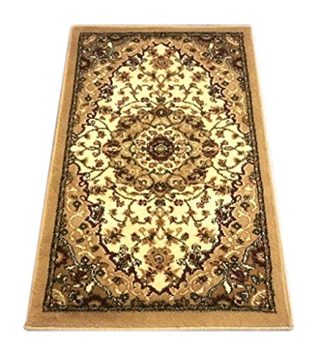 Bellagio Traditional Oriental Door Mat Design 401 Ivory (24 Inch X 40 Inch) #TOP3