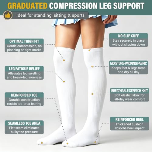 Image of Compression Socks (7 Pairs), 15-20 mmhg is BEST Graduated Athletic & Medical for Men & Women, Running, Flight, Travel, Nurses, Pregnant - Boost Performance, Blood Circulation