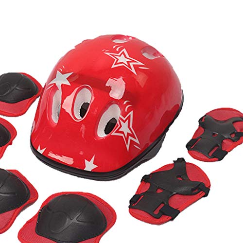 Baoblaze Crianças Crianças Cotovelo/Joelho Pad Pulso Guarda Capacete Protetor Para Skate Skate - 7Pc