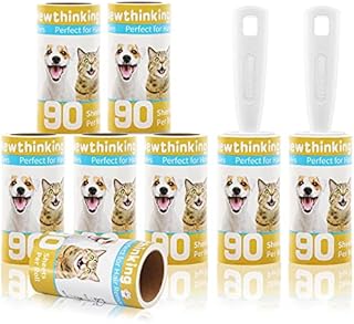 Newthinking Lint Rollers, Lint Roller Pet Hair Remover with 2 Handles, 720 Sheets Extra Sticky Lint Roller Refills for Clothes, Pet Hair and Furniture, 8 Refills(90 Sheets Per)