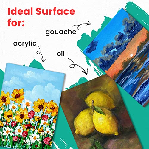 Chalkola Paint Canvas Panels 9X12 Inch (15 Pack) For Acrylic Painting & Oil Art, Primed 100% Cotton Boards, Acid-Free For Professional Artists, Hobby Painters, Kids & Beginners #TOP2