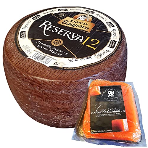 Queso García Baquero Reserva 12 Meses - Queso Añejo Mezcla Madurado Graso - Peso Aproximado 3,2 Kg - Queso Añejo con Membrillo Goierri (Queso Competo con Membrillo)