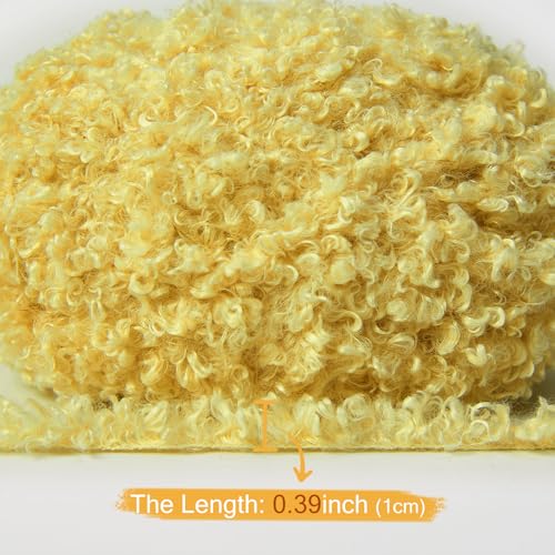 Pretty Jolly Teddy Fur Yarn - Super Soft, Chunky, Fluffy Faux Fur - Total Length 2×50m (100g×2) - Yellow - Image 4