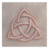 Kitchen Backsplash, Celtic Trinity Knot Copper Backsplash, Custom Copper Backsplash Panel, Handmade Copper Backsplash Tile, Indoor Outdoor Wall Decor (Gray&Copper)