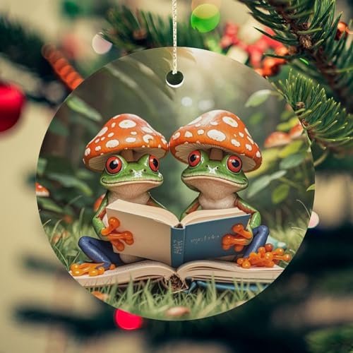 The Frog Family is Reading Christmas �Z���~�b�N�I�[�i�����g �S�[���h�X�g�����O�t�� - 2.8�C���` �~�` ���� ���� �N���X�}�X�c���[���� �g�F�̘F�I�A�_�� �~ �x�� �݂艺���I�[�i�����g