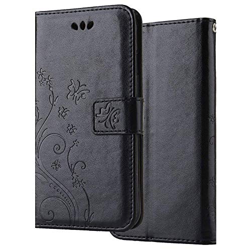 Capa C-Super Mall-UK para iPhone 12 Pro, capa para iPhone 12, capa carteira em relevo borboleta com