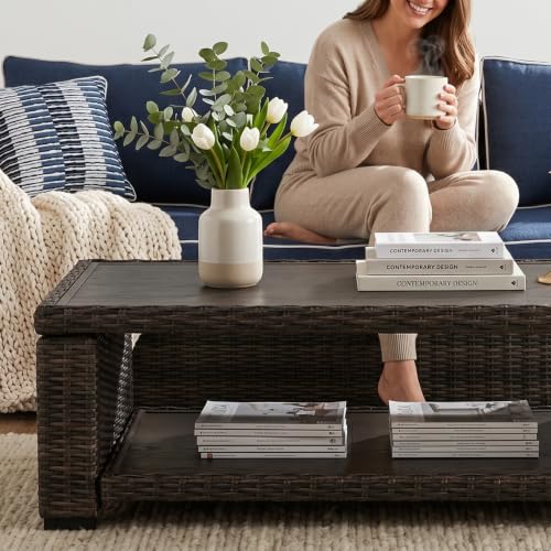 Signature Design by Ashley Grasson Lane Outdoor Wicker Cocktail Table with Aluminum Frame, Brown - image 2