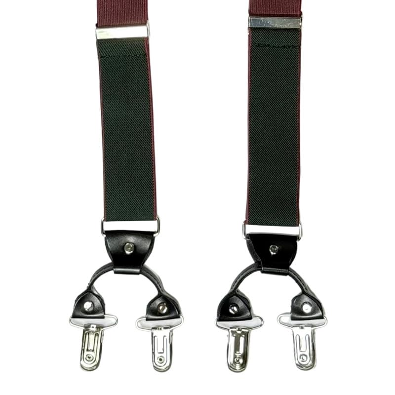 Image of The Tie Hub Suspenders for Men | Slim Clip-On Y-Back Elastic Braces | Adjustable 1.25 Inch | Formal Wedding Office