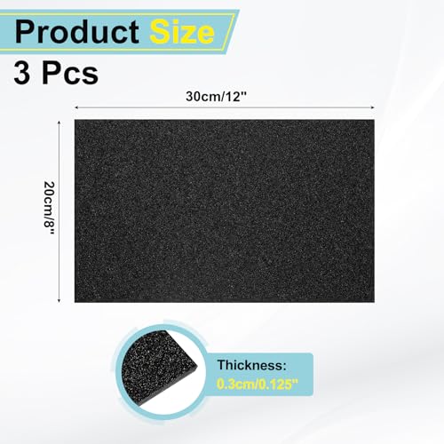 Image of MECCANIXITY 3 Pcs Black Glitter Acrylic Sheets 1 /8 inch Thickness 12 inch x 8 inch Glossy PMMA Fluorescent Plastic Sheets Extruded Translucent Blanks for DIY Art Crafting Laser Cutting & Engraving