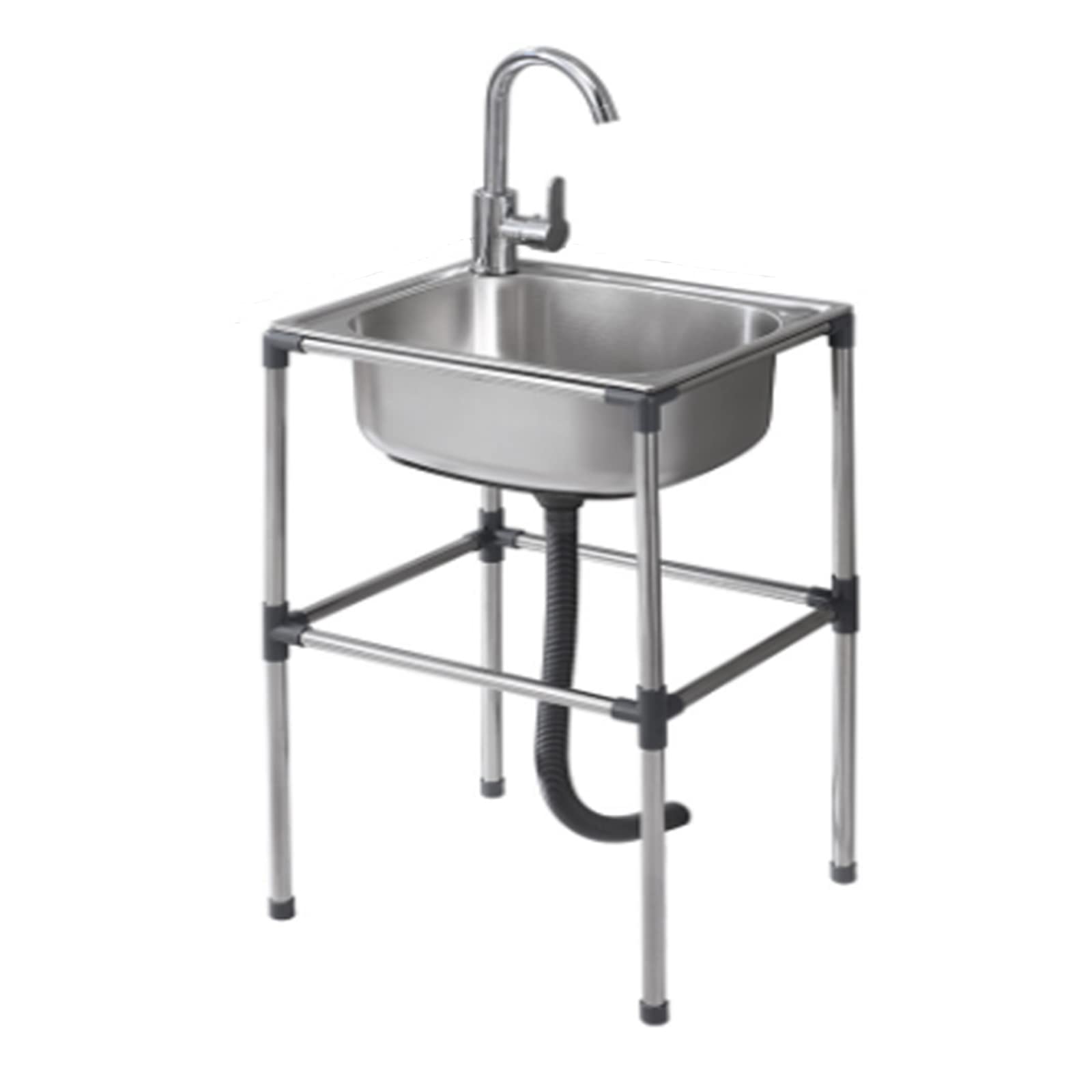YNIYUJKL Single Bowl Stainless Steel Sink, Freestanding Kitchen Sink 1 Compartment Bar Or Prep Kitchen Sink With Faucet