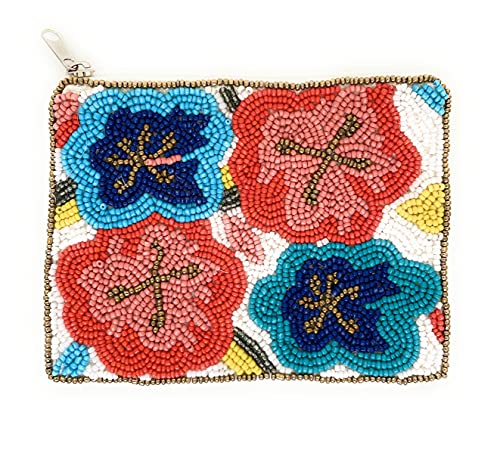 Generic Floral Coin Purse Pouch, Cute Coin Purse, Beaded Purse, Summer Coin Purse, Best Friend Gift, Boho Bags, Wallets for Her